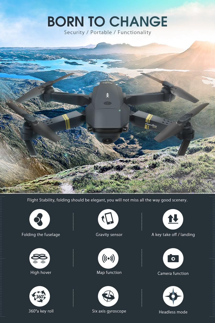 Eachine-E58-WIFI-FPV-mit-720P1080P-HD-Weitwinkelkamera-Hohe-Haltemodus-Faltbarer-RC-Drohne-Quadcopte-1212232-1